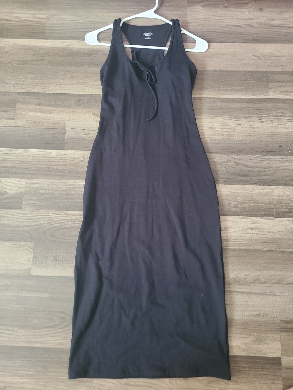 wild fable Black Racerback Maxi Dress with Tie Neck Nwt